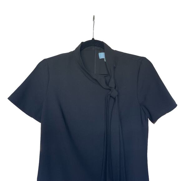 CeCe Bow Neck Short Sleeve Dress Black Size 2 - Picture 4 of 12